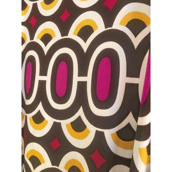 Bisou Bisou 90s Retro Geo-print True Wrap Dress size 6 - Picture 3 of 10